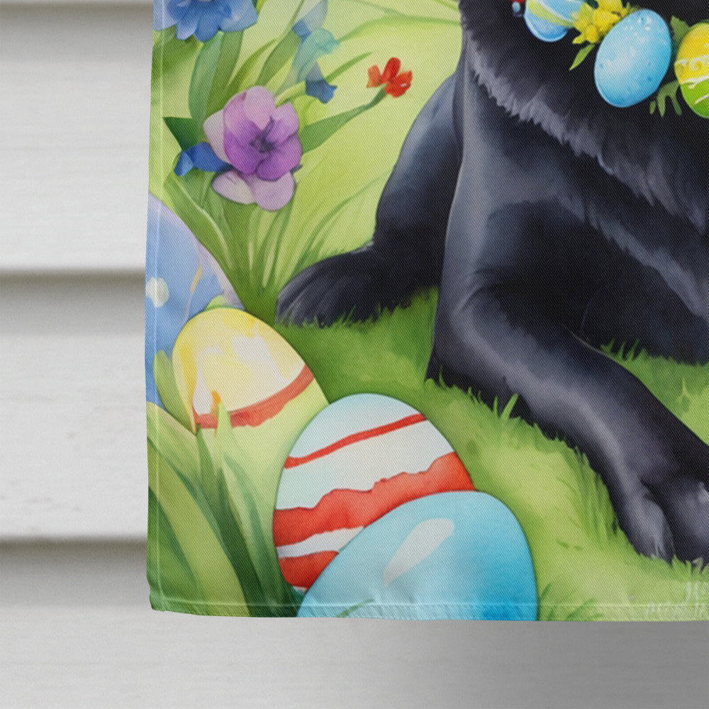 Black Labrador Retriever Easter Egg Hunt House Flag 28x40 Porch Sleeve Pole Decorative Outside Yard Banner Artwork Wall Hanging, Polyester