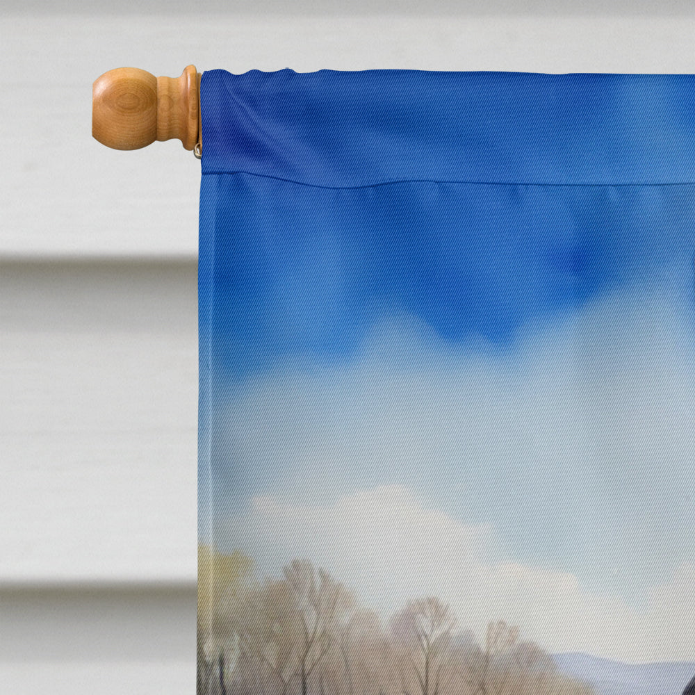 Black Labrador Retriever Easter Egg Hunt House Flag 28x40 Porch Sleeve Pole Decorative Outside Yard Banner Artwork Wall Hanging, Polyester