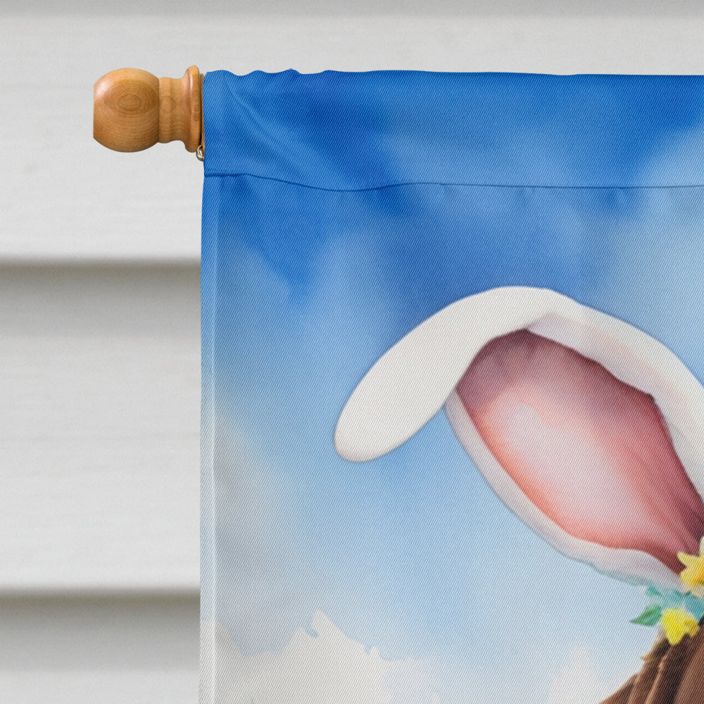 Chocolate Labrador Retriever Easter Egg Hunt House Flag 28x40 Porch Sleeve Pole Decorative Outside Yard Banner Artwork Wall Hanging, Polyester