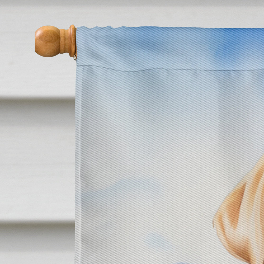 Yellow Labrador Retriever Easter Egg Hunt House Flag 28x40 Porch Sleeve Pole Decorative Outside Yard Banner Artwork Wall Hanging, Polyester