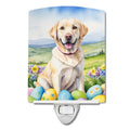Yellow Labrador Retriever Easter Egg Hunt Ceramic Night Light Compact, UL-Certified, Ideal for Bedroom, Bathroom, Nursery, Hallway, Kitchen, 6x4x3, Multicolor