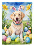 Yellow Labrador Retriever Easter Egg Hunt House Flag 28x40 Porch Sleeve Pole Decorative Outside Yard Banner Artwork Wall Hanging, Polyester