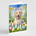 Yellow Labrador Retriever Easter Egg Hunt Greeting Cards Pack of 8 Blank Cards with Envelopes Whimsical A7 Size 5x7