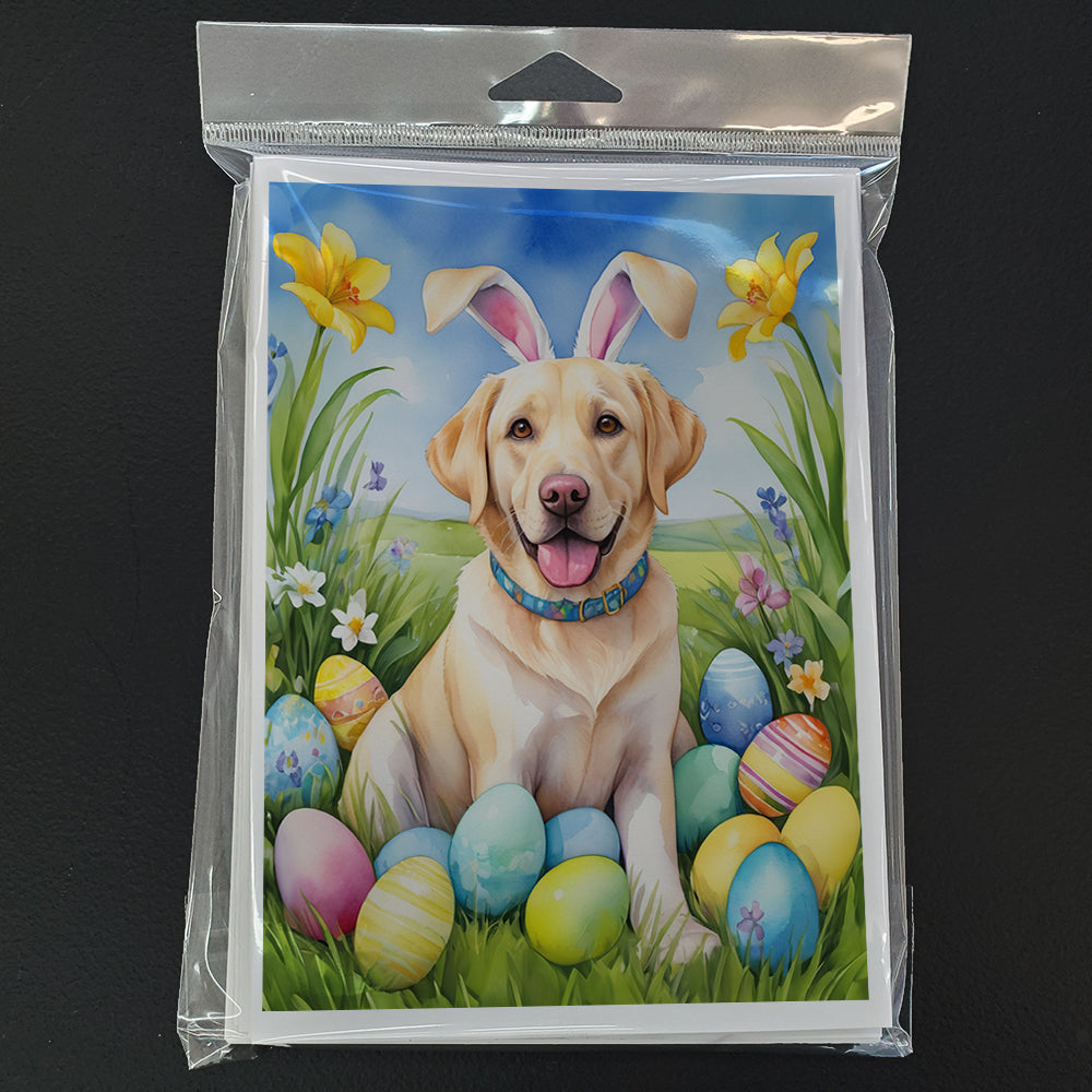 Yellow Labrador Retriever Easter Egg Hunt Greeting Cards Pack of 8 Blank Cards with Envelopes Whimsical A7 Size 5x7