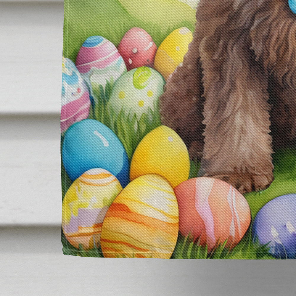 Labradoodle Easter Egg Hunt House Flag 28x40 Porch Sleeve Pole Decorative Outside Yard Banner Artwork Wall Hanging, Polyester