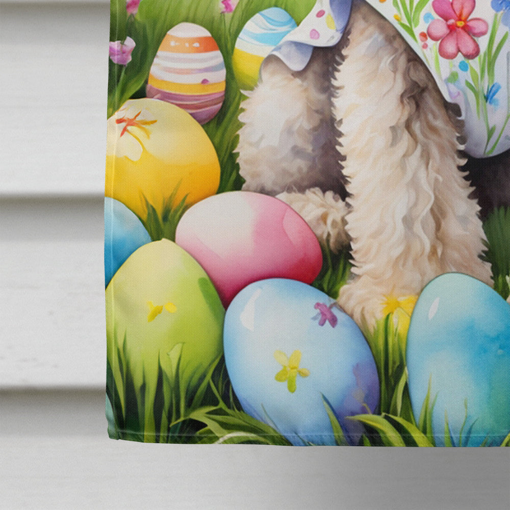 Labradoodle Easter Egg Hunt House Flag 28x40 Porch Sleeve Pole Decorative Outside Yard Banner Artwork Wall Hanging, Polyester