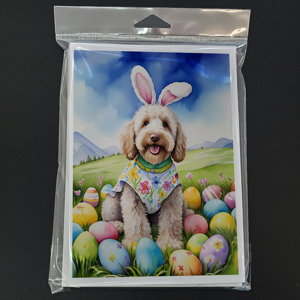 Labradoodle Easter Egg Hunt Greeting Cards Pack of 8 Blank Cards with Envelopes Whimsical A7 Size 5x7