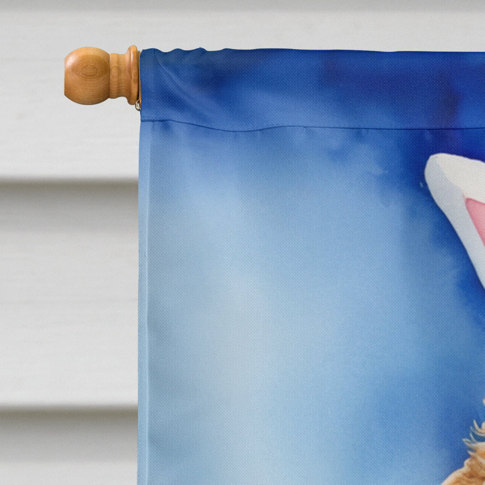 Labradoodle Easter Egg Hunt House Flag 28x40 Porch Sleeve Pole Decorative Outside Yard Banner Artwork Wall Hanging, Polyester
