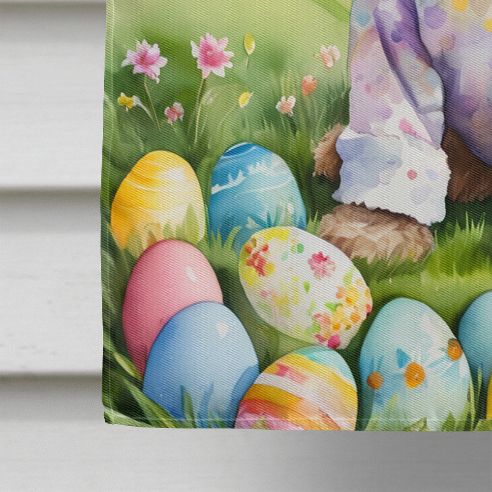 Labradoodle Easter Egg Hunt House Flag 28x40 Porch Sleeve Pole Decorative Outside Yard Banner Artwork Wall Hanging, Polyester