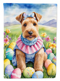Lakeland Terrier Easter Egg Hunt House Flag 28x40 Porch Sleeve Pole Decorative Outside Yard Banner Artwork Wall Hanging, Polyester