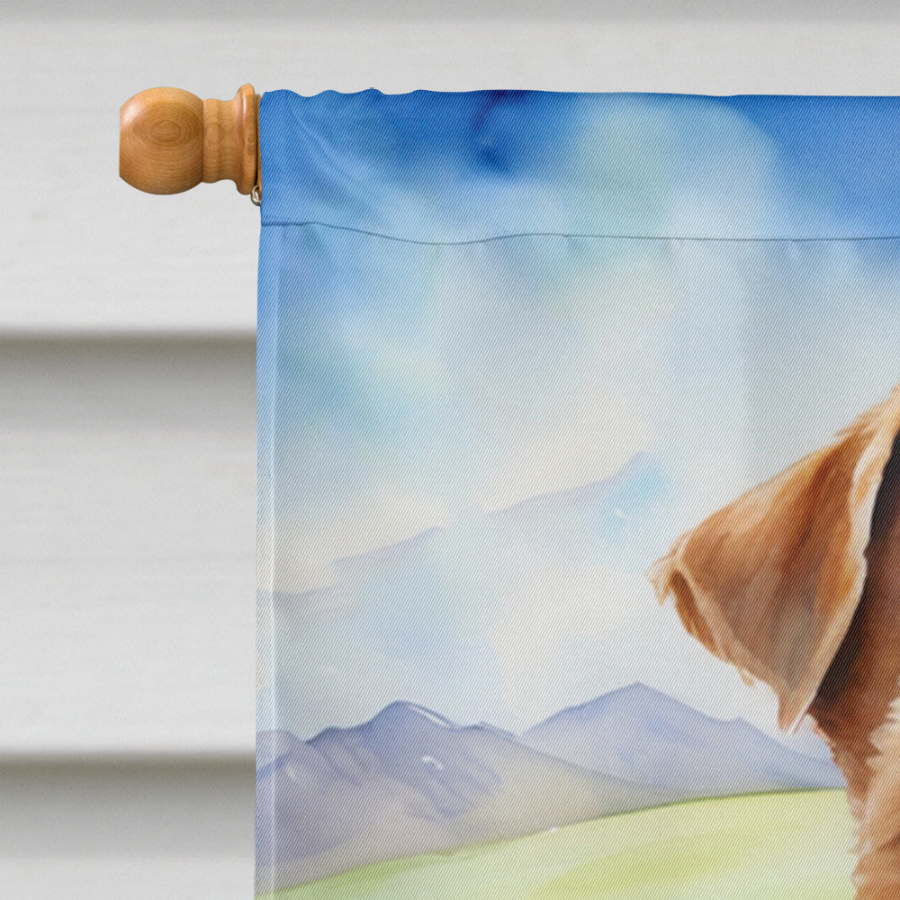 Lakeland Terrier Easter Egg Hunt House Flag 28x40 Porch Sleeve Pole Decorative Outside Yard Banner Artwork Wall Hanging, Polyester