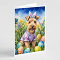 Lakeland Terrier Easter Egg Hunt Greeting Cards Pack of 8 Blank Cards with Envelopes Whimsical A7 Size 5x7