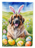 Leonberger Easter Egg Hunt House Flag 28x40 Porch Sleeve Pole Decorative Outside Yard Banner Artwork Wall Hanging, Polyester
