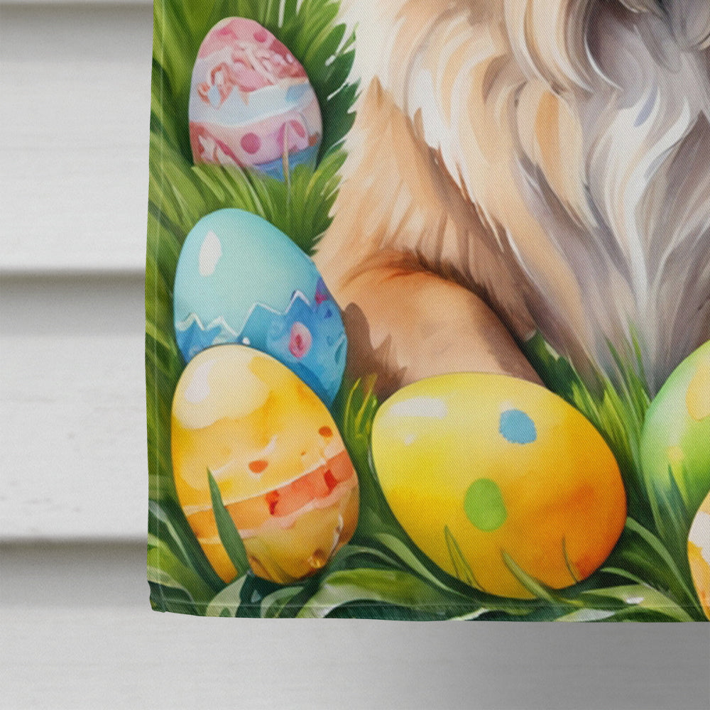 Leonberger Easter Egg Hunt House Flag 28x40 Porch Sleeve Pole Decorative Outside Yard Banner Artwork Wall Hanging, Polyester