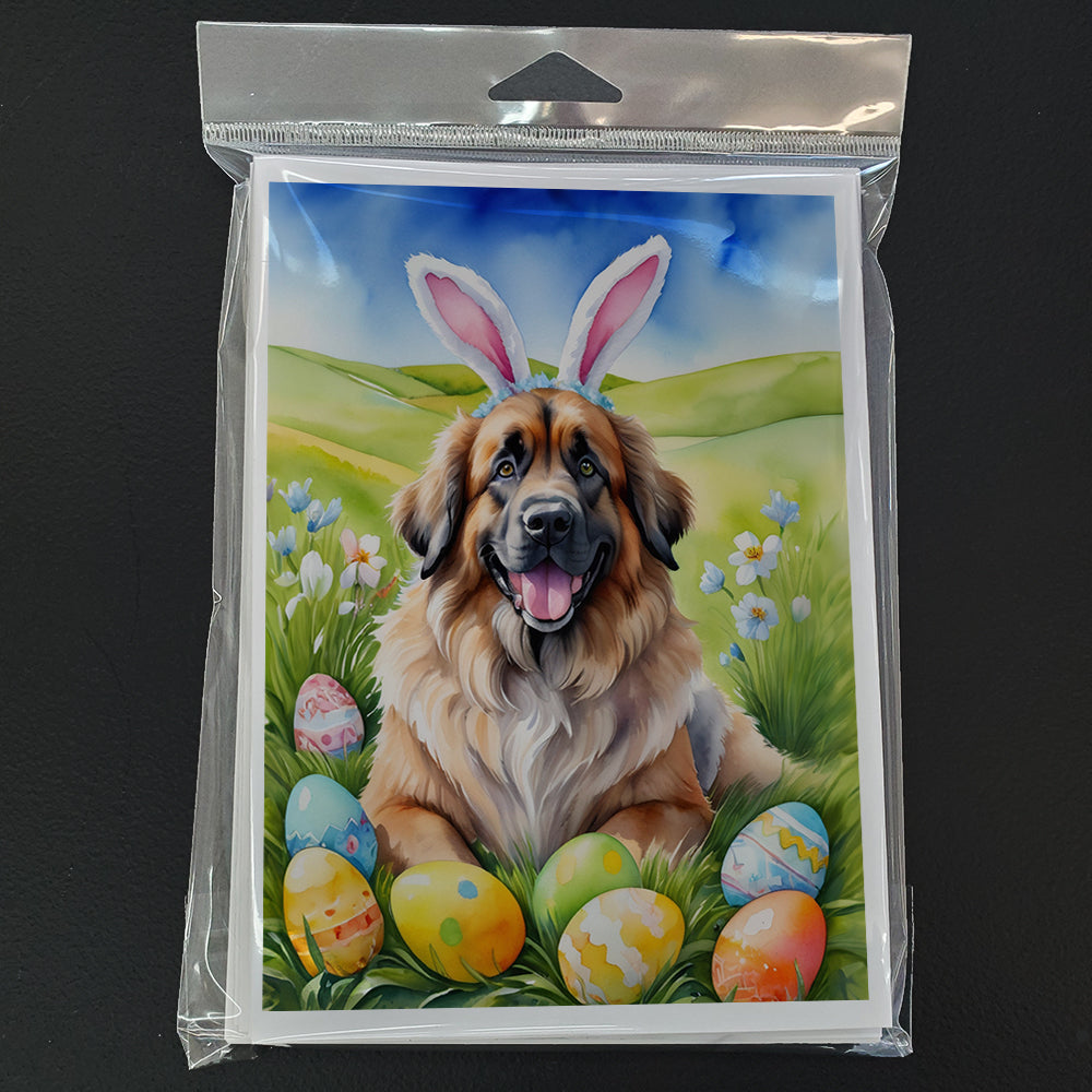 Leonberger Easter Egg Hunt Greeting Cards Pack of 8 Blank Cards with Envelopes Whimsical A7 Size 5x7