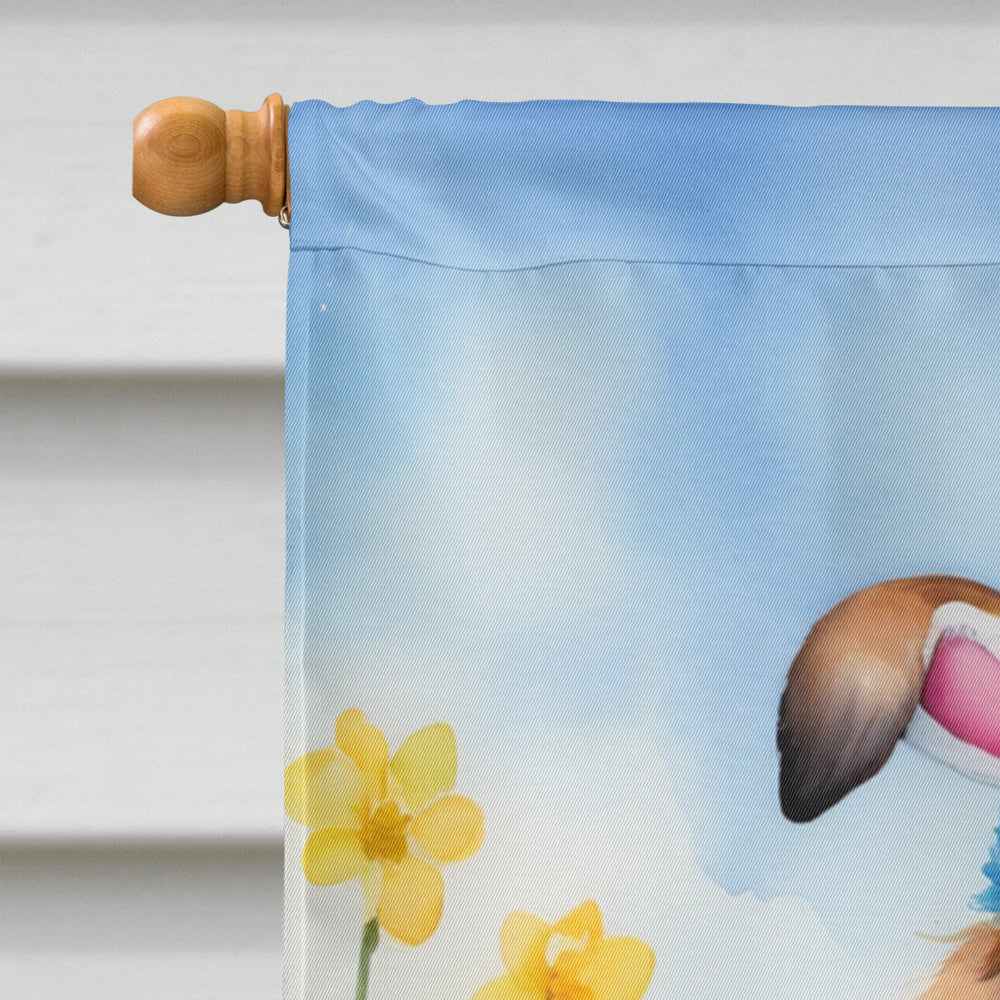 Leonberger Easter Egg Hunt House Flag 28x40 Porch Sleeve Pole Decorative Outside Yard Banner Artwork Wall Hanging, Polyester