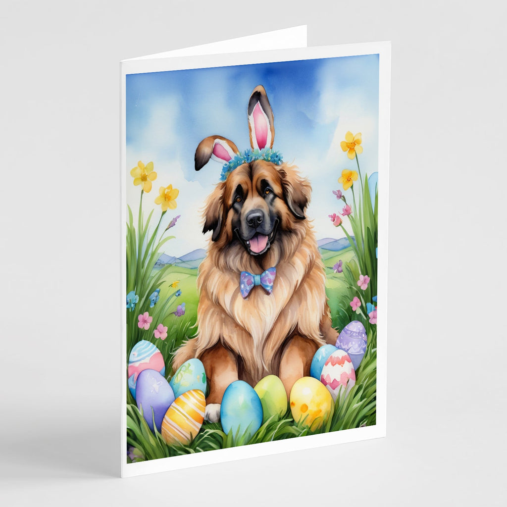 Leonberger Easter Egg Hunt Greeting Cards Pack of 8 Blank Cards with Envelopes Whimsical A7 Size 5x7