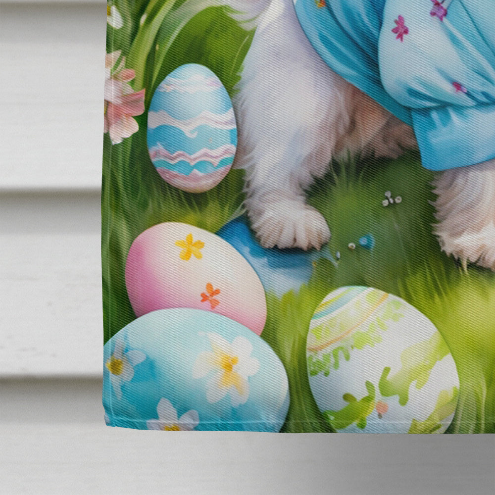 Maltese Easter Egg Hunt House Flag 28x40 Porch Sleeve Pole Decorative Outside Yard Banner Artwork Wall Hanging, Polyester