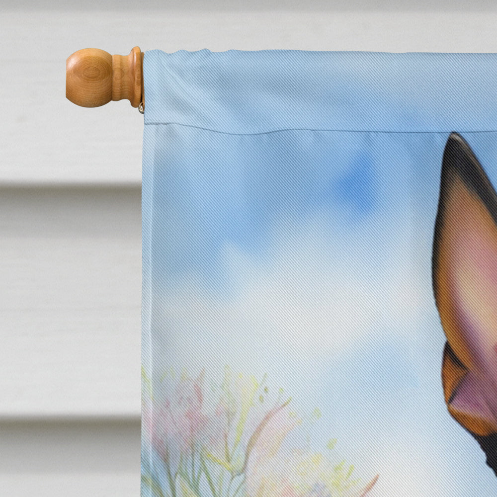 Manchester Terrier Easter Egg Hunt House Flag 28x40 Porch Sleeve Pole Decorative Outside Yard Banner Artwork Wall Hanging, Polyester