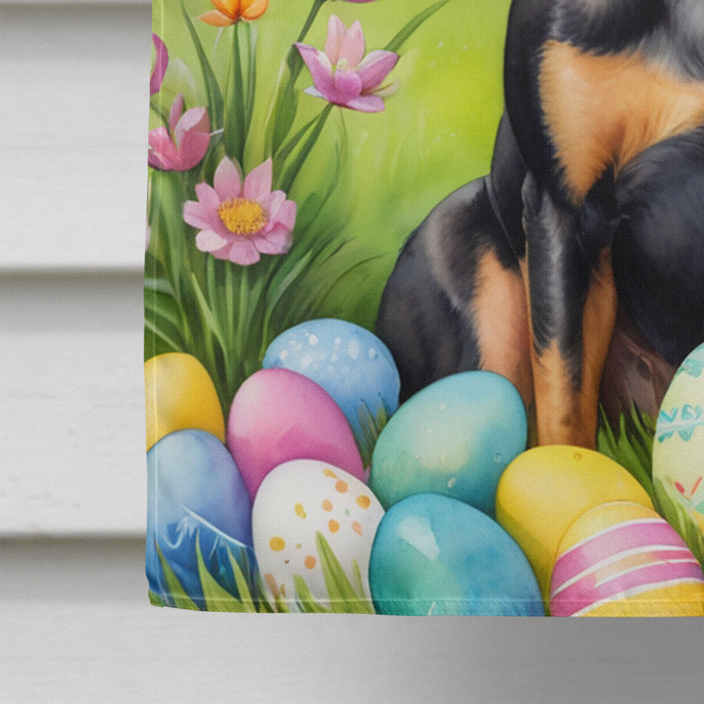 Manchester Terrier Easter Egg Hunt House Flag 28x40 Porch Sleeve Pole Decorative Outside Yard Banner Artwork Wall Hanging, Polyester