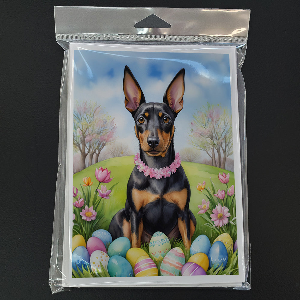 Manchester Terrier Easter Egg Hunt Greeting Cards Pack of 8 Blank Cards with Envelopes Whimsical A7 Size 5x7