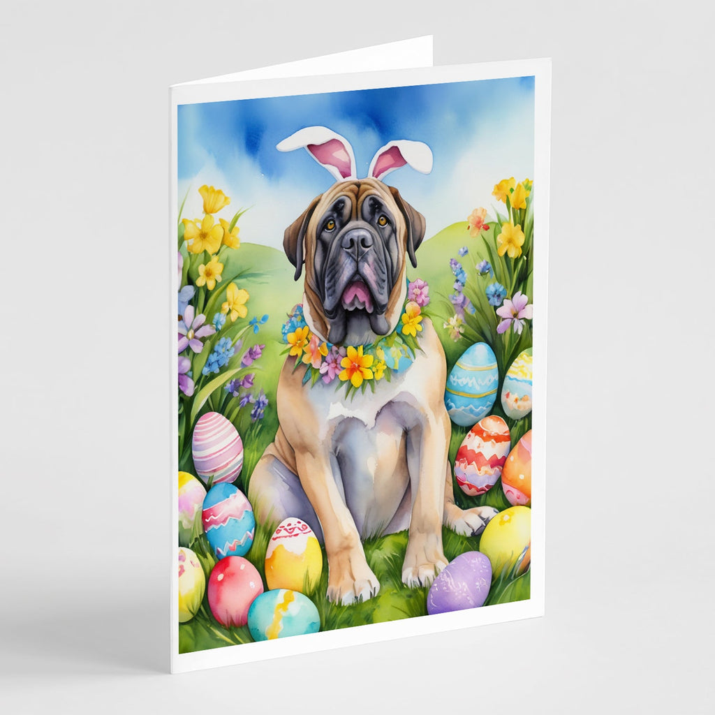 Mastiff Easter Egg Hunt Greeting Cards Pack of 8 Blank Cards with Envelopes Whimsical A7 Size 5x7