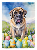 Mastiff Easter Egg Hunt House Flag 28x40 Porch Sleeve Pole Decorative Outside Yard Banner Artwork Wall Hanging, Polyester