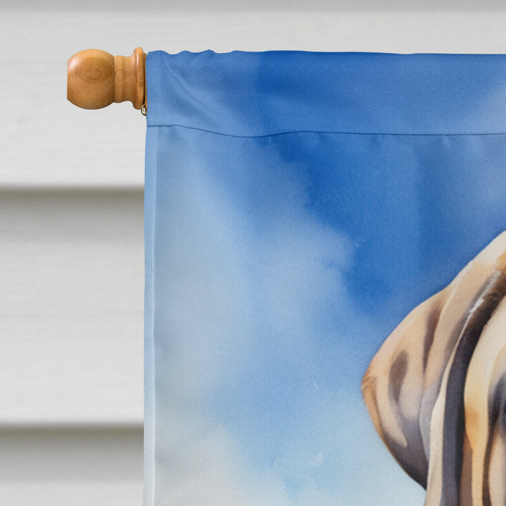 Mastiff Easter Egg Hunt House Flag 28x40 Porch Sleeve Pole Decorative Outside Yard Banner Artwork Wall Hanging, Polyester
