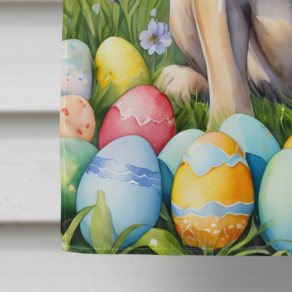 Mastiff Easter Egg Hunt House Flag 28x40 Porch Sleeve Pole Decorative Outside Yard Banner Artwork Wall Hanging, Polyester