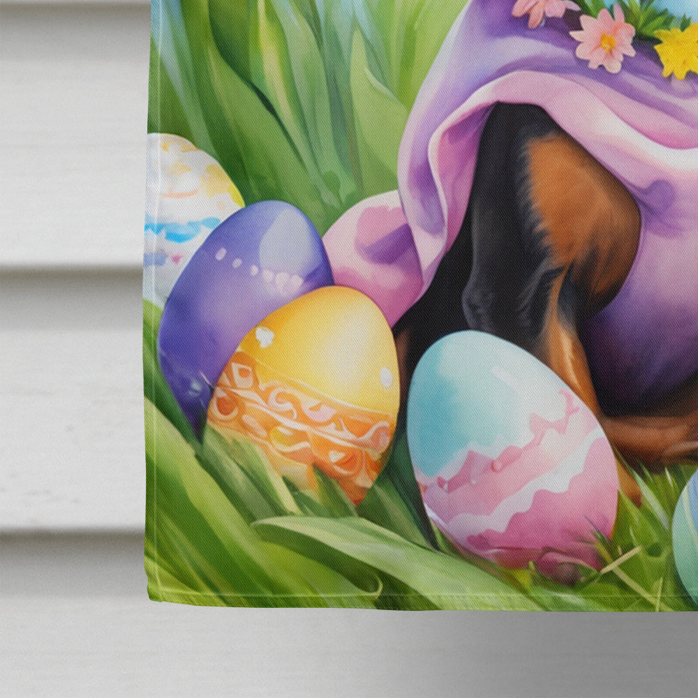 Miniature Pinscher Easter Egg Hunt House Flag 28x40 Porch Sleeve Pole Decorative Outside Yard Banner Artwork Wall Hanging, Polyester