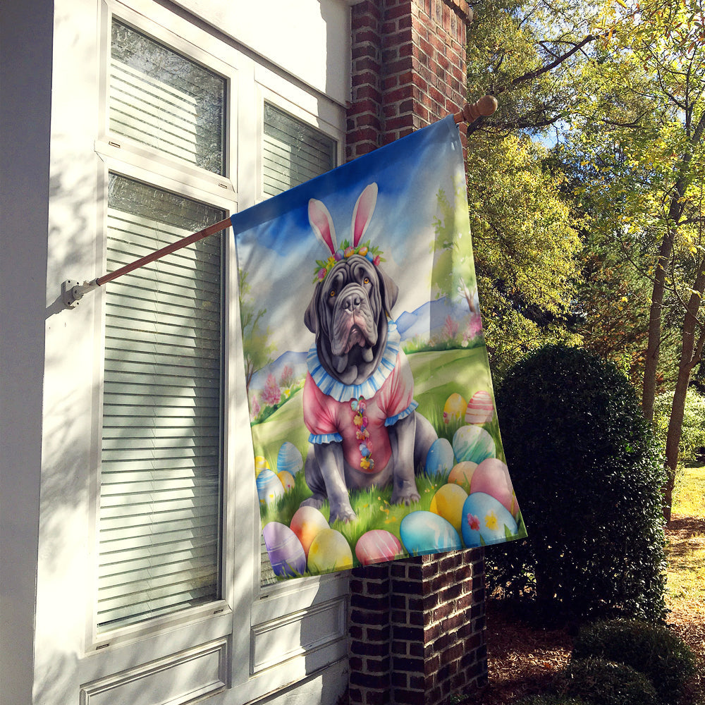 Neapolitan Mastiff Easter Egg Hunt House Flag 28x40 Porch Sleeve Pole Decorative Outside Yard Banner Artwork Wall Hanging, Polyester