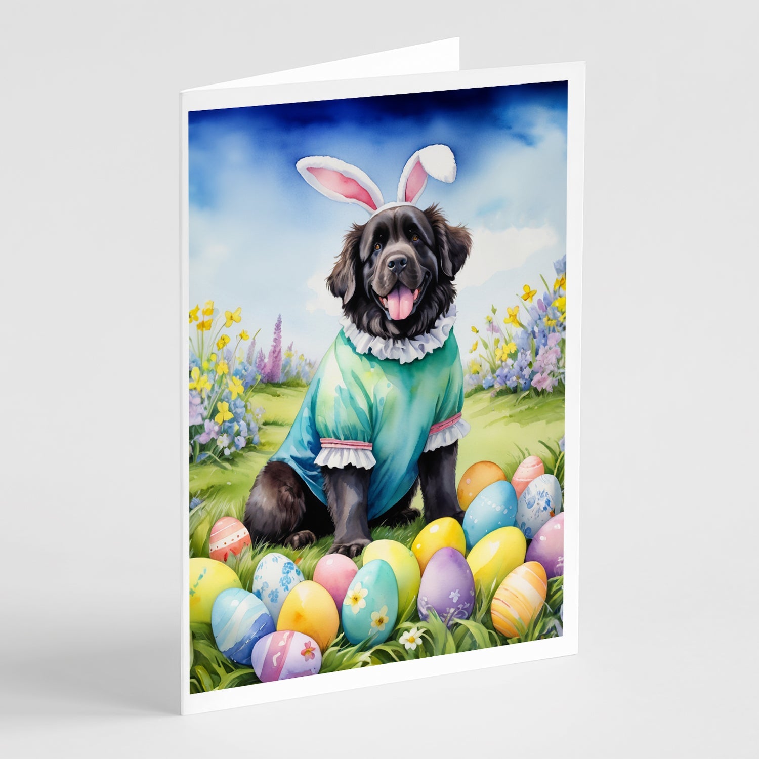Newfoundland Easter Egg Hunt Greeting Cards Pack of 8 Blank Cards with Envelopes Whimsical A7 Size 5x7