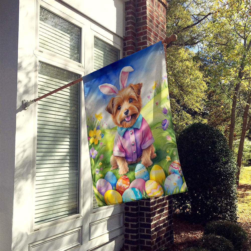 Norfolk Terrier Easter Egg Hunt House Flag 28x40 Porch Sleeve Pole Decorative Outside Yard Banner Artwork Wall Hanging, Polyester