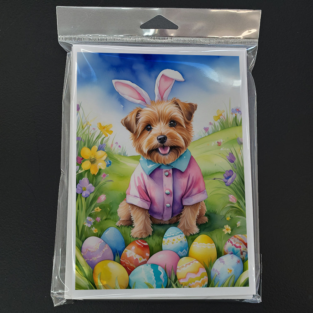 Norfolk Terrier Easter Egg Hunt Greeting Cards Pack of 8 Blank Cards with Envelopes Whimsical A7 Size 5x7