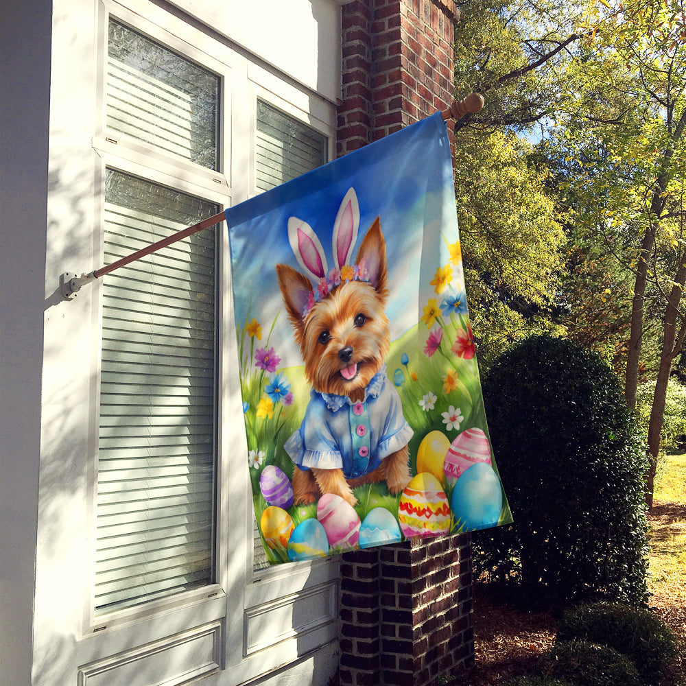 Norwich Terrier Easter Egg Hunt House Flag 28x40 Porch Sleeve Pole Decorative Outside Yard Banner Artwork Wall Hanging, Polyester