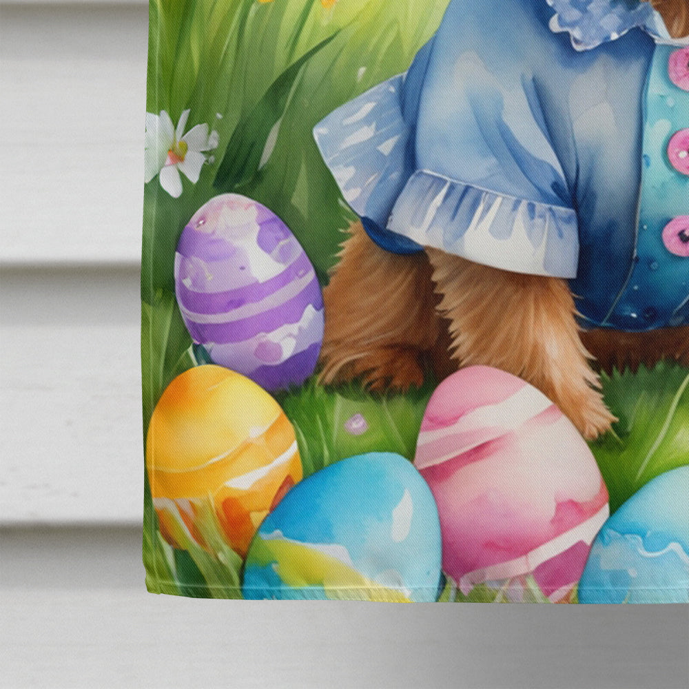 Norwich Terrier Easter Egg Hunt House Flag 28x40 Porch Sleeve Pole Decorative Outside Yard Banner Artwork Wall Hanging, Polyester