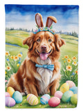 Nova Scotia Duck Tolling Retriever Easter Egg Hunt House Flag 28x40 Porch Sleeve Pole Decorative Outside Yard Banner Artwork Wall Hanging, Polyester