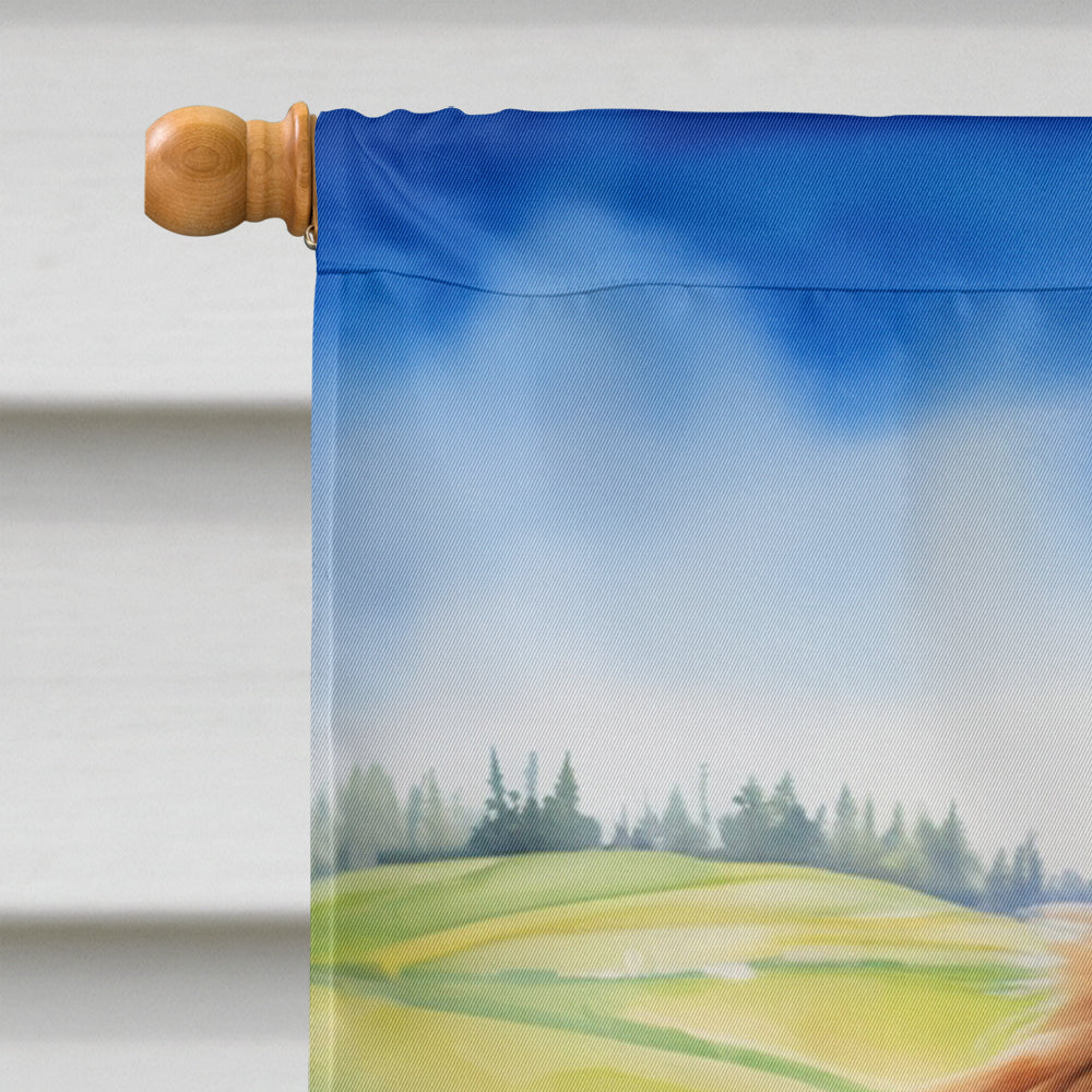 Nova Scotia Duck Tolling Retriever Easter Egg Hunt House Flag 28x40 Porch Sleeve Pole Decorative Outside Yard Banner Artwork Wall Hanging, Polyester