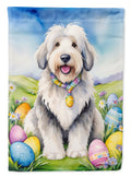 Old English Sheepdog Easter Egg Hunt House Flag 28x40 Porch Sleeve Pole Decorative Outside Yard Banner Artwork Wall Hanging, Polyester