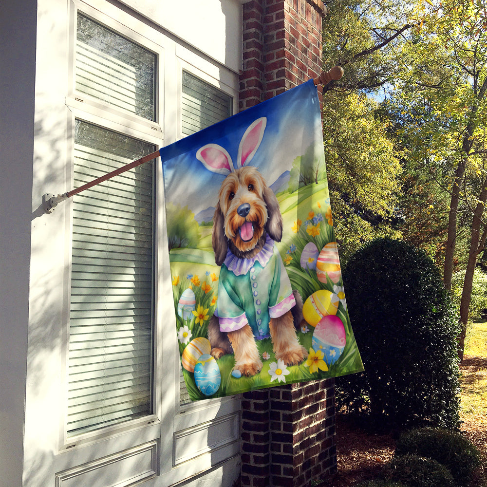 Otterhound Easter Egg Hunt House Flag 28x40 Porch Sleeve Pole Decorative Outside Yard Banner Artwork Wall Hanging, Polyester