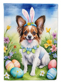 Papillon Easter Egg Hunt House Flag 28x40 Porch Sleeve Pole Decorative Outside Yard Banner Artwork Wall Hanging, Polyester