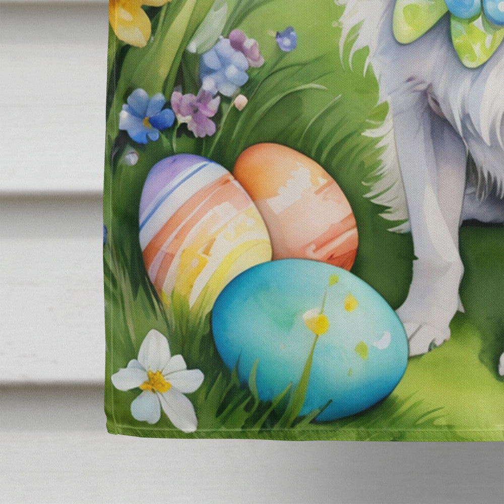 Papillon Easter Egg Hunt House Flag 28x40 Porch Sleeve Pole Decorative Outside Yard Banner Artwork Wall Hanging, Polyester