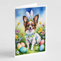 Papillon Easter Egg Hunt Greeting Cards Pack of 8 Blank Cards with Envelopes Whimsical A7 Size 5x7