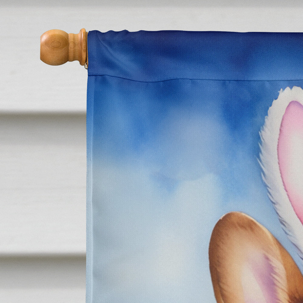 Corgi Easter Egg Hunt House Flag 28x40 Porch Sleeve Pole Decorative Outside Yard Banner Artwork Wall Hanging, Polyester