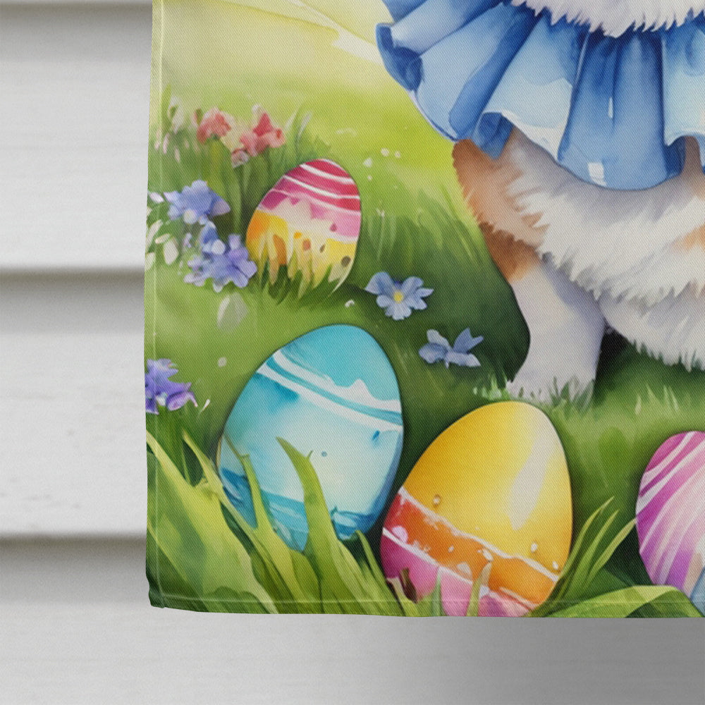Corgi Easter Egg Hunt House Flag 28x40 Porch Sleeve Pole Decorative Outside Yard Banner Artwork Wall Hanging, Polyester