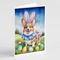 Corgi Easter Egg Hunt Greeting Cards Pack of 8 Blank Cards with Envelopes Whimsical A7 Size 5x7