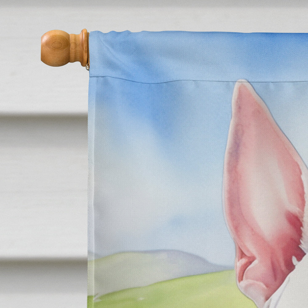 Pit Bull Terrier Easter Egg Hunt House Flag 28x40 Porch Sleeve Pole Decorative Outside Yard Banner Artwork Wall Hanging, Polyester
