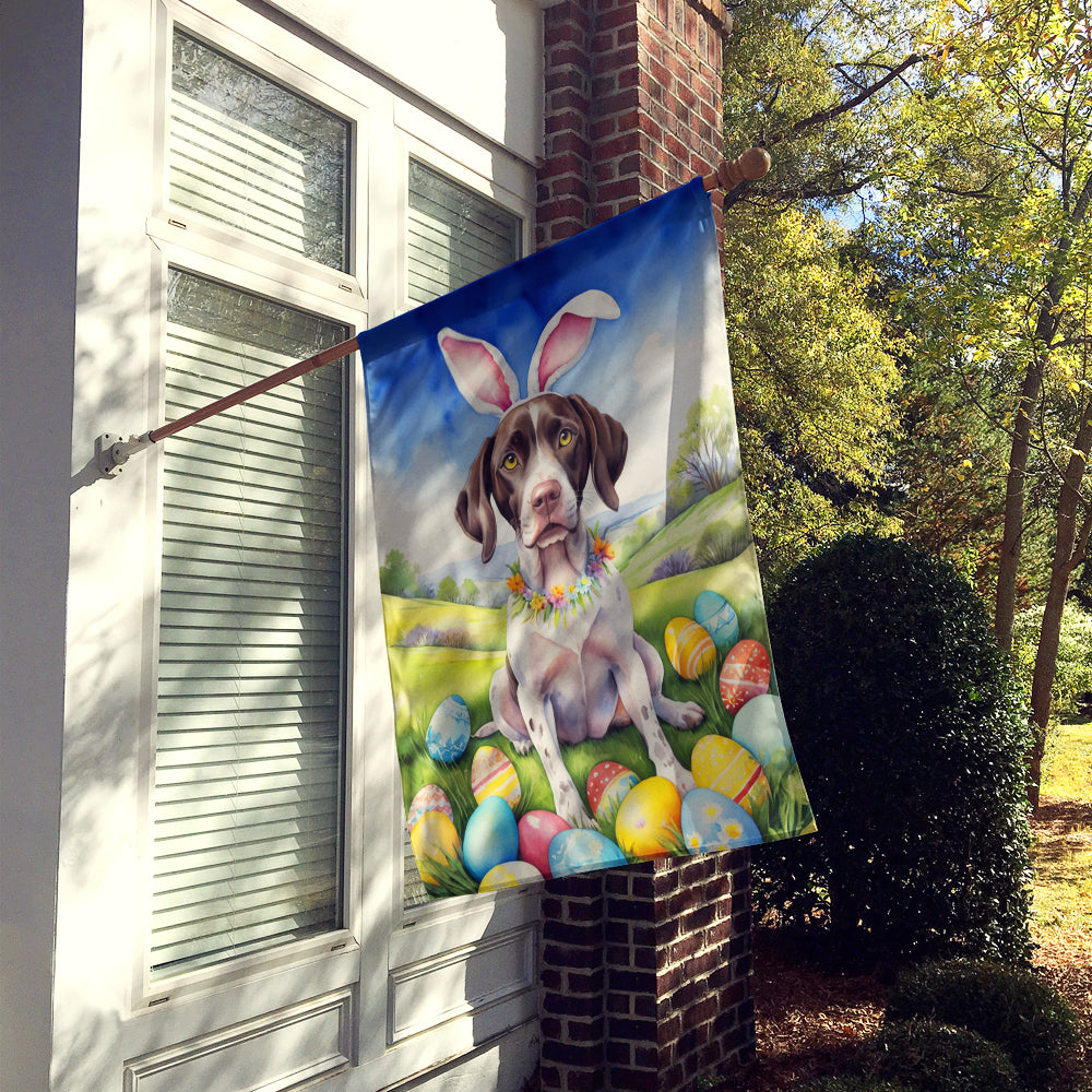 Pointer Easter Egg Hunt House Flag 28x40 Porch Sleeve Pole Decorative Outside Yard Banner Artwork Wall Hanging, Polyester