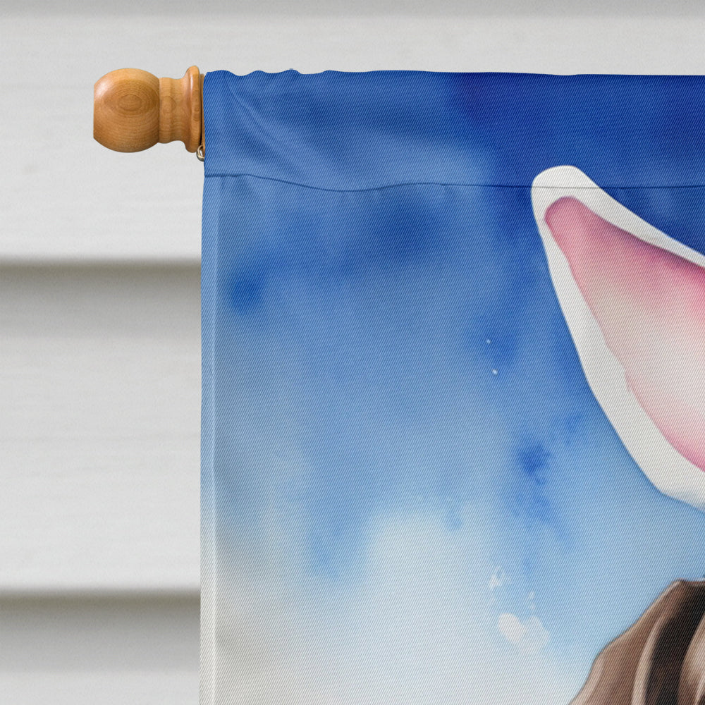 Pointer Easter Egg Hunt House Flag 28x40 Porch Sleeve Pole Decorative Outside Yard Banner Artwork Wall Hanging, Polyester