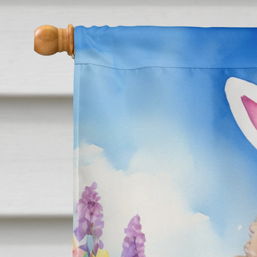 Chocolate Poodle Easter Egg Hunt House Flag 28x40 Porch Sleeve Pole Decorative Outside Yard Banner Artwork Wall Hanging, Polyester